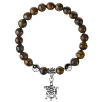Браслет Черепаха (здоровье и долголетие), Тигровый глаз 8мм BSPE1-13-3014