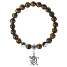 Браслет Черепаха (здоровье и долголетие), Тигровый глаз 8мм BSPE1-13-3014
