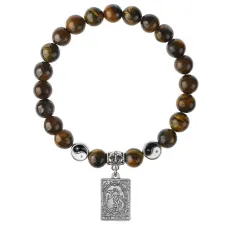 Браслет Таро - Мир, Тигровый глаз 8мм BSPE1-13-3019