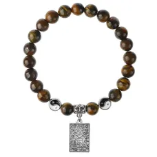 Браслет Таро - Звезда, Тигровый глаз 8мм BSPE1-13-3021