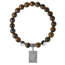 Браслет Таро - Любовники, Тигровый глаз 8мм BSPE1-13-3024