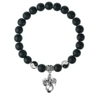 Браслет Дракон (удача, могущество, успех), Шунгит 8мм BSPE1-14-3001