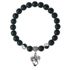 Браслет Дракон (удача, могущество, успех), Шунгит 8мм BSPE1-14-3001