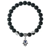 Браслет Хамса (от сглаза и зла), Шунгит 8мм BSPE1-14-3006