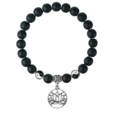 Браслет Лотос (гармония и развитие), Шунгит 8мм BSPE1-14-3013