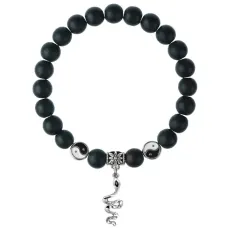 Браслет Змея (мудрость, здоровье, долголетие), Шунгит 8мм BSPE1-14-3017
