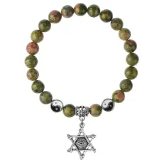 Браслет Глаз (от сглаза и порчи), Унакит 8мм BSPE1-15-3002