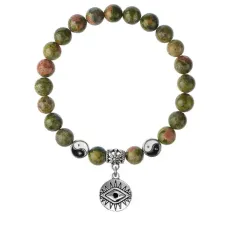Браслет Глаз (от сглаза и порчи), Унакит 8мм BSPE1-15-3007