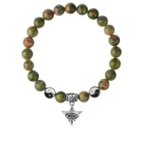 Браслет Глаз (от сглаза и порчи), Унакит 8мм