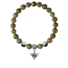 Браслет Глаз (от сглаза и порчи), Унакит 8мм