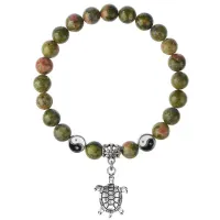 Браслет Черепаха (здоровье и долголетие), Унакит 8мм BSPE1-15-3014