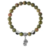 Браслет Пи Яо (богатство и защита), Унакит 8мм BSPE1-15-3016