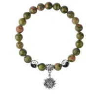 Браслет Глаз (от сглаза и порчи), Унакит 8мм BSPE1-15-3018