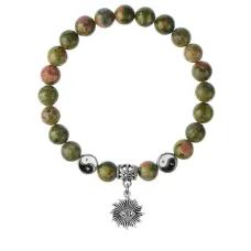 Браслет Глаз (от сглаза и порчи), Унакит 8мм BSPE1-15-3018