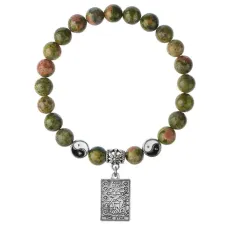 Браслет Таро - Звезда, Унакит 8мм BSPE1-15-3021