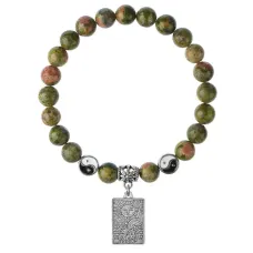 Браслет Таро - Солнце, Унакит 8мм BSPE1-15-3022