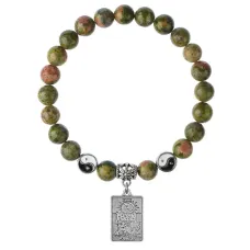 Браслет Таро - Луна, Унакит 8мм BSPE1-15-3023