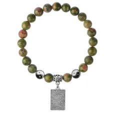 Браслет Таро - Любовники, Унакит 8мм BSPE1-15-3024