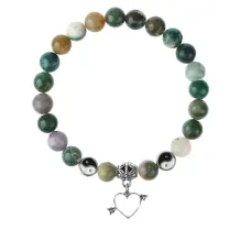 Браслет Сердце (Любовь), Яшма 8мм BSPE1-16-3011