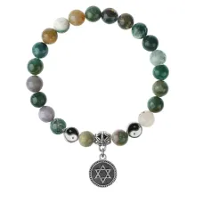 Браслет Звезда Давида (от сглаза и зла), Яшма 8мм BSPE1-16-3012