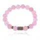 Браслет со славянской руной Мир и нат.камнем Розовый кварц 10мм BSRJ-01-15