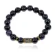Браслет со славянской руной Чернобог и синт.камнем Синий авантюрин 10мм