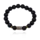 Браслет со славянской руной Радуга и синт.камнем Шунгит 10мм BSRJ-04-24