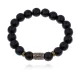 Браслет со славянской руной Нужда и синт.камнем Шунгит 10мм BSRJ-05-24