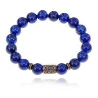 Браслет со славянской руной Треба и нат.камнем Лазурит 10мм BSRJ-07-10