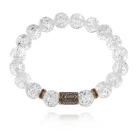 Браслет со славянской руной Треба и синт.камнем Сахарный кварц 10мм BSRJ-07-16