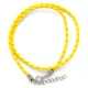 Кожаный плетёный шнурок с застёжкой, цвет жёлтый SH003Y