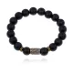 Браслет со славянской руной Уд и синт.камнем Шунгит 10мм BSRJ-11-24