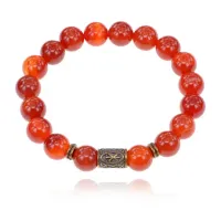 Браслет со славянской руной Рок и нат.камнем Сердолик 10мм BSRJ-13-17