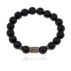 Браслет со славянской руной Есть и синт.камнем Шунгит 10мм BSRJ-17-24