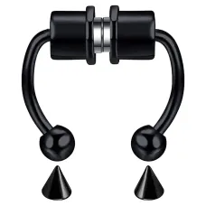 Пирсинг-обманка для носа на магнитах, 15х17х5мм, цвет черный PIR001-02