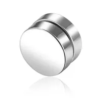 Магнитная серьга, d.1см, цвет серебряный SE227-02