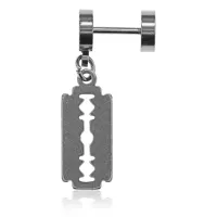 Серьга Бритва, 27х7х10мм, цвет серебряный SE231-01