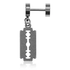 Серьга Бритва, 27х7х10мм, цвет серебряный SE231-01