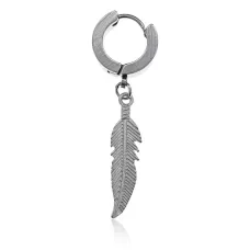 Серьга Перо, 40х5х13мм, цвет серебряный SE242-01