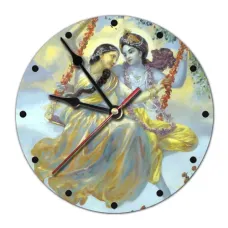 Часы настенные Кришна и Радха 20см, пластик MCH003