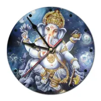 Часы настенные Ганеш 20см, пластик MCH005