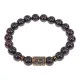 Браслет со славянской руной Мир и нат.камнем Гранат, 8мм BSRN-01-06