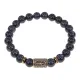 Браслет со славянской руной Чернобог и синт.камнем Синий авантюрин, 8мм BSRN-02-02