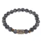 Браслет со славянской руной Чернобог и нат.камнем Лабрадор, 8мм BSRN-02-08
