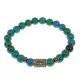 Браслет со славянской руной Чернобог и синт.камнем Хризоколла, 8мм BSRN-02-21