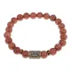 Браслет со славянской руной Алатырь и синт.камнем Коричневый авантюрин, 8мм BSRN-03-01