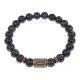 Браслет со славянской руной Алатырь и синт.камнем Синий авантюрин, 8мм BSRN-03-02