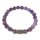 Браслет со славянской руной Алатырь и нат.камнем Аметист, 8мм BSRN-03-03