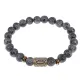Браслет со славянской руной Алатырь и нат.камнем Лабрадор, 8мм BSRN-03-08