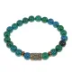 Браслет со славянской руной Алатырь и синт.камнем Хризоколла, 8мм BSRN-03-21